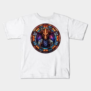 Stained Glass Dragon #5 Kids T-Shirt